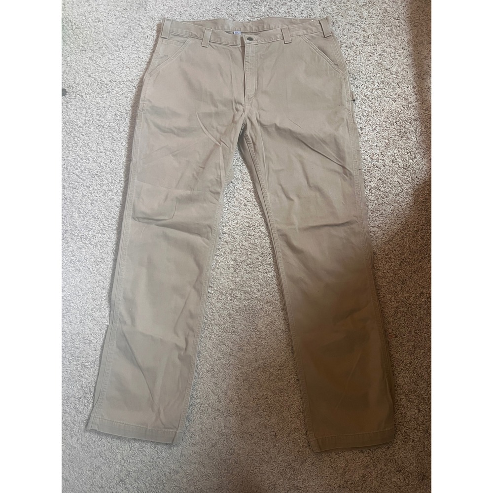 Carhartt B324-DKH Mens Relaxed Fit Canvas Work Dungaree Pants Khaki 40x34